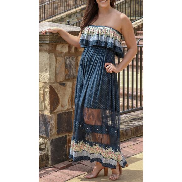 Freeway boho beachy dress Y2K women maxi dress a-line size S A000265 - Picture 2 of 8